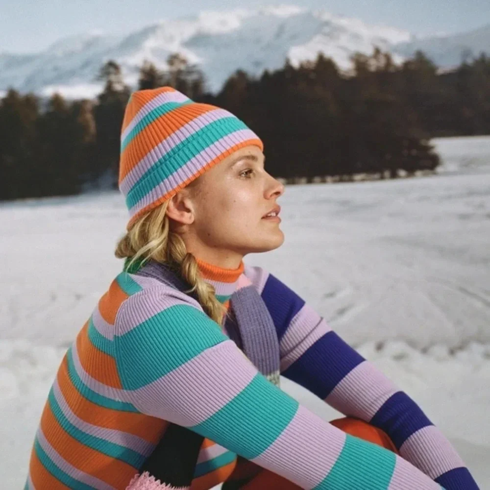 Anthropologie Cozy Stripe Beanie